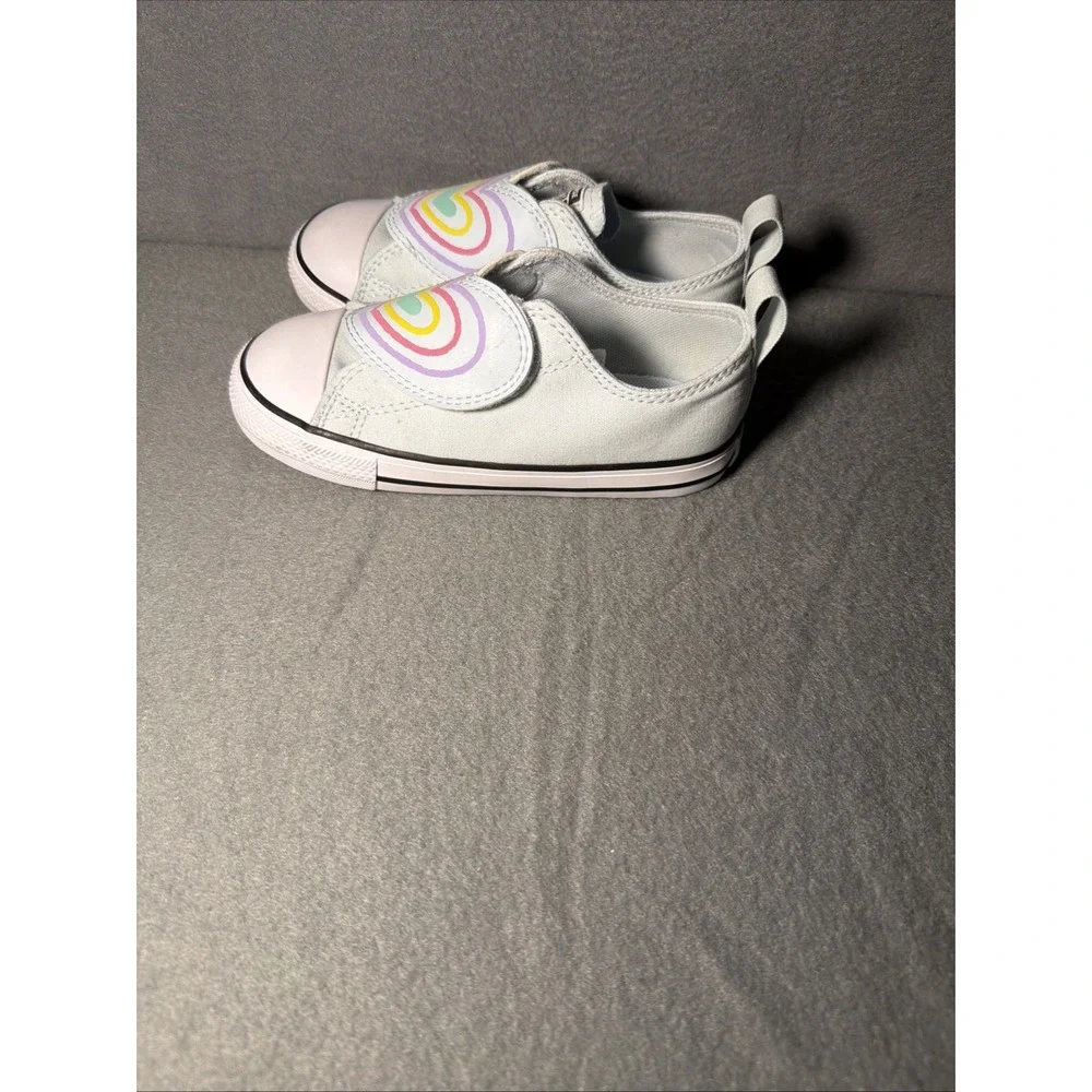 Converse CTAS One Strap OX Light Blue/Multi Toddler Girl's Sneakers-Sz 10